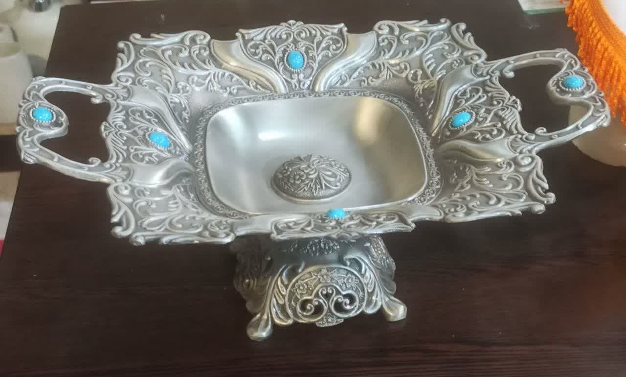 شیرینی خوری چهارگوش پایه دار